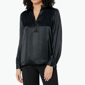 NIC+ZOE Black Satin Blouse